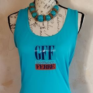 GFF Gianfranco Ferre Vintage Turquoise Women's Summer Dress L.